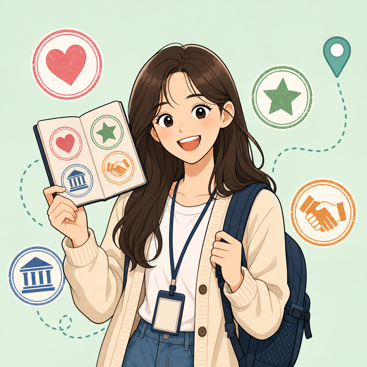 여권을 든 실습생